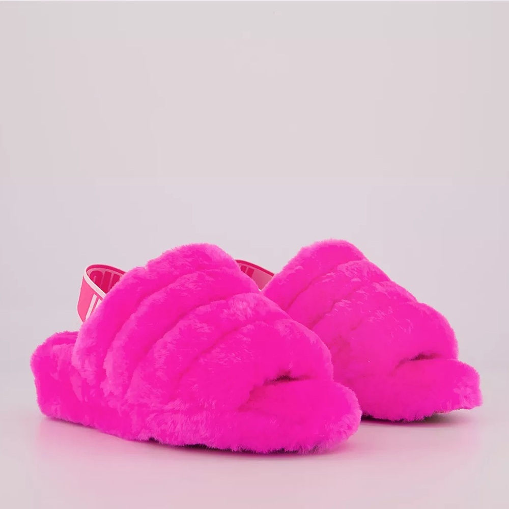 UGG Wmns Fluff Yeah Slide "Taffy Pink" 1095119-TYPN Size 7 NEW